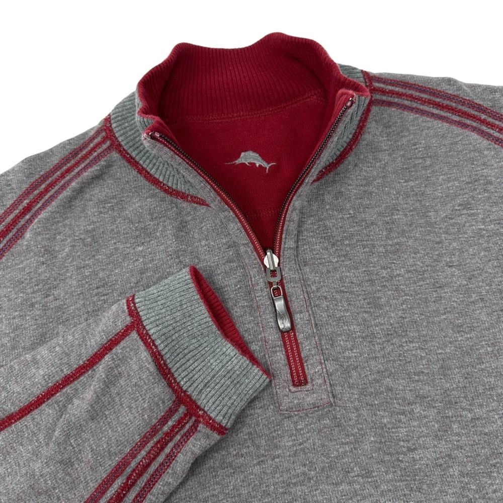 TOMMY BAHAMA Mens Pullover Sweater Flip Side Flipshore Half Zip Reversible XL